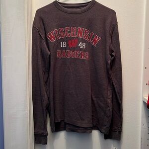 Champion Wisconsin Dark Grey Long Sleeve Shirt